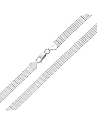 Bling Jewelry Sterling Silver 5 Row Mesh Beaded Chain Necklace 16in