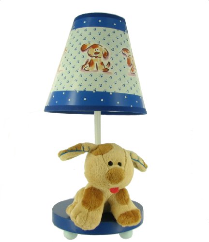 Dolly Plush Puppy Blue Childrens Table Lamp