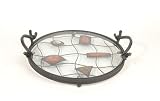 Kitchen & Housewares : Danya B MN894 Round Glass Tray D:14.5 Inch