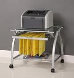 Alexa Silver Glass Printer Stand by Walker Edison
