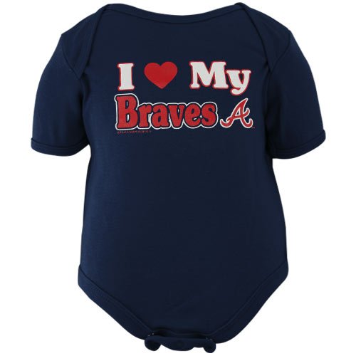 Atlanta Braves Infant Navy Blue I Heart My Team Creeper (6 Months)