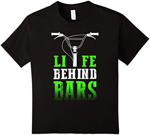 Kids Life Behind Bars Funny Cycling Shirt Bicycle Spin Class Top 12 Black
