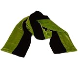 Lime & Black Striped Velvet Scarf for Kids