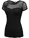 THENEWNEW Womens Mesh Polka Dot Detail Short Sleeve T-Shirt (S-3XL)