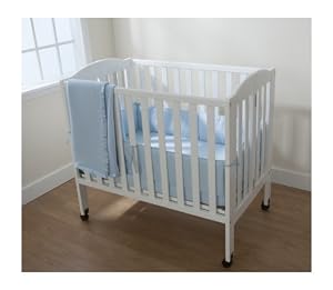 American Baby Company 3-Piece Cotton Percale Porta-Mini Crib Set, Blue