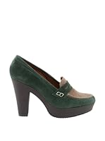 Liberitae Zapatos Plataforma Antifaz (Verde Bosque / Topo)