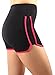 Neonysweets Womens Yoga Shorts Fitness Gym Workout Short Pants Black Red L