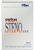 TOPS Prism 100% Recycled Steno Book, Top Wirebound, 6 x 9 Inches, Gray, Gregg Rule, 80 Sheets per Book, 4 Books per Pack (80274)