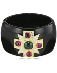 CZ by Kenneth Jay Lane Maltese Cross 18k Gold-Plated Cubic Zirconia Cuff Bracelet