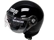 RETRO BLACK MOTORCYCLE OPEN FACE JET PILOT HELMET DOT(HY806-GK) (Small)