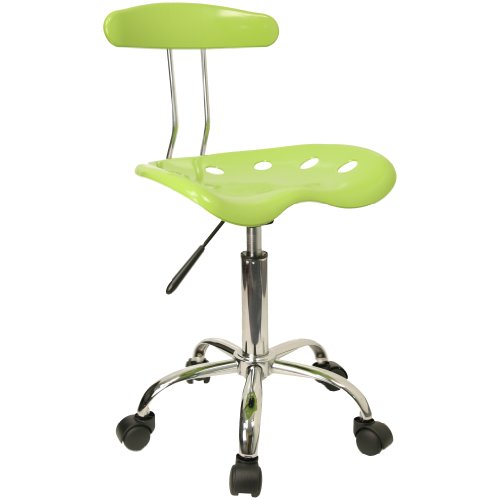 Flash Apple Green & Chrome Computer Task Chair w/Tractor Seat