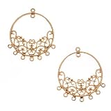 22K Gold Vermeil Filigree Hoop Heavy Chandelier Earring Findings 40mm