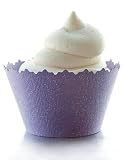 Glitter Orchid Purple Sparkling Cupcake Wrappers - Set of 12 - Shimmering Favor Gifts All Celebrations