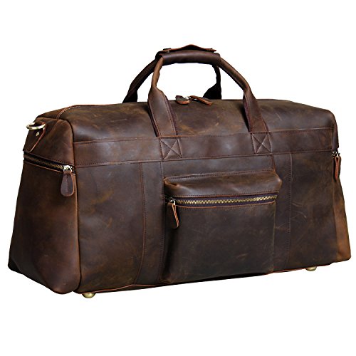 S-Zone Vintage Crazy Horse Leather men's Travel Duffle luggage Bag