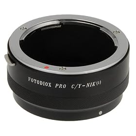 Fotodiox PRO Lens Mount Adapter, Contax Yashica (C/Y) Mount Lens to Nikon 1-Series Camera, fits Nikon V1, J1 Mirrorless Cameras, CY-Nik(1) PRO