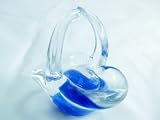 Murano Design Mouth Blown Blue Flower Crystal Handmade Art Glass Paperweight PW-027