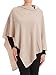 DALLE PIANE CASHMERE - Poncho Cashmere Blend - Made in Italy, Color: Beige, One Size