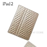 Apple iPad2 / New iPad エナメル レザー ケース (Enameled PU Leather Case) スタンド機能付き + 液晶保護フィルム1枚【 champagne gold(シャンパンゴールド)】新色