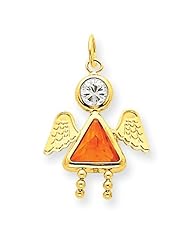 14k Gold November Girl Angel Birthstone Charm