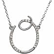 14k White Gold Initial O Necklace