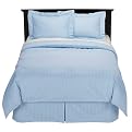 450-Thread-Count Damask Stripe Bedding Collection - Blue