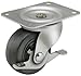 Swivel Plate Cstr w/BRK, Rubber, 3in, 270lb