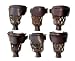 Set of 6 Leather Pool Table Billiard Pockets, Cherry