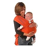グレートプレミアムベビースリングキャリア軽量通気性と柔らかい綿キャリアベビーラップ (Orange)