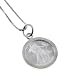 Sterling Silver Framed .999 Pure Silver Miniature Walking Liberty Style Millenium Coin Charm Pendant with 20 Box Chain Necklace