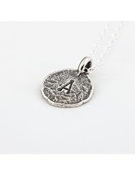 Hand Stamped Sterling Silver Pendant - Initial A