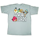 Angry Birds Sling Shot Mens Grey T-shirt