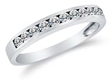 2.5mm Solid 14k White OR Yellow Gold Round Cut Channel Set Highest Quality CZ Cubic Zirconia Classic Traditional Womens Ladies Wedding Band Ring (1/2 cttw.) - Available in all ring sizes 4 - 13