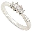 Three Stone Princess Cut Diamond Ring 1/4ctw (HI/I1) in White Gold