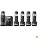 Panasonic KX-TG7645M DECT 6.0 Link-to-Cell via Bluetooth Cordless Phone with Answering System, Metallic Gray, 5 Handsets