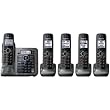 Panasonic KX-TG7645M DECT 6.0 Link-to-Cell via Bluetooth Cordless Phone with Answering System, Metallic Gray, 5 Handsets