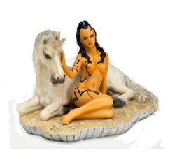 Tribal Gothic Tattooed Nymph Medieval Unicorn Sculpture new statue (The Digital Angel)