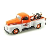 1948 Ford F1 Harley Davidson Truck 1 25 & 1948 Knucklehead Motorcycle Orange Over... by Collectable Diecast