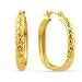 41CcWtdscRL. SL75  14K Yellow Gold Diamond Cut Polish Hoop Earrings