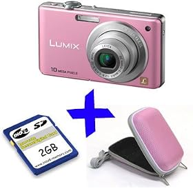Panasonic FS62 Pink Digital Camera +2GB+Hard Case Bundle (Lumix DMC-FS62 10.1MP, 4xOptical Zoom, 2.5" LCD)
