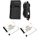 EZOPower 2 x NB-8L Battery + Travel Charger with Car Adapter + for Canon PowerShot A2200, A3300 IS, A3100 IS, A3000 IS Digital Camera(Also Compatible with CB-2LA)