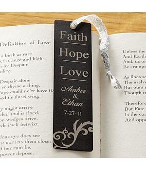 Personalized Wedding Gifts - Faith, Hope, Love Bookmark