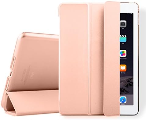 iPad mini 4 Case, Lechely Trifold Flip Magnetic PU Leather Hard Case with Auto Sleep / Wake Function for Apple iPad mini 4 Rose Gold