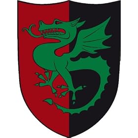 Black and Red German Dragon Shield