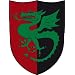 Black and Red German Dragon Shield