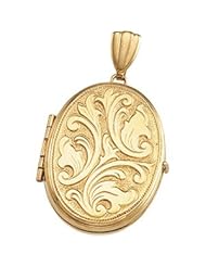 14K Yellow Gold 26.00X19.00 mm Oval Medium Embossed Locket