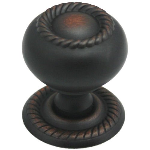 Cosmas 4040ORB Oil Rubbed Bronze Rope Cabinet Hardware Knob w/ Backplate - 1-1/4