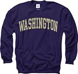 Washington Huskies Purple Arch Crewneck Sweatshirt