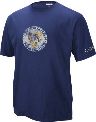 Buy Pittsburgh Penguins -Navy- Vintage Logo Soda Rubber Shirt