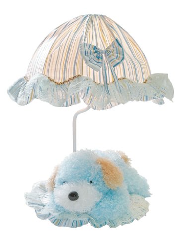 Lite Source IK-6090BLU Puppy Table Lamp, Light Blue Puppy Base with Light Blue Fabric Shade