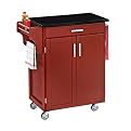 Kitchen Cart with Granite Top- Red/ Black(Small)